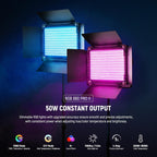 13" LED Video Light Panel Kit Dimmable Bi (2 Pack)