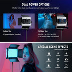 13" LED Video Light Panel Kit Dimmable Bi (2 Pack)