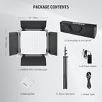 13" LED Video Light Panel Kit Dimmable Bi (2 Pack)