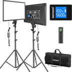 13" LED Video Light Panel Kit Dimmable Bi (2 Pack)