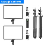 13" LED Video Light Panel Kit Dimmable Bi (2 Pack)