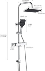 13" Rainfall Shower Set with Adjustable Riser Rail