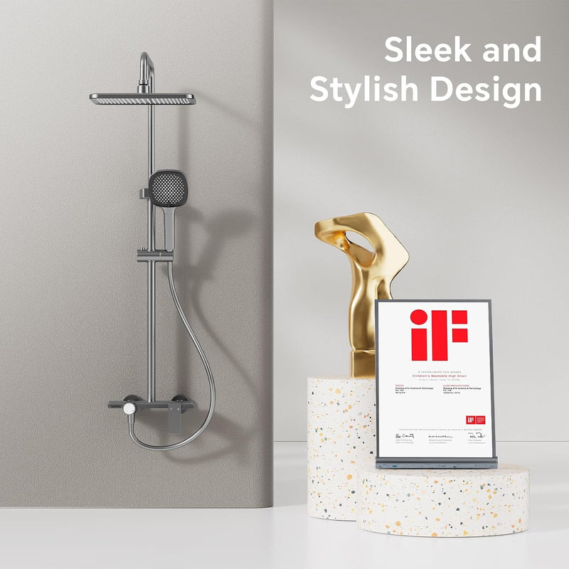 13" Rainfall Shower Set with Adjustable Riser Rail