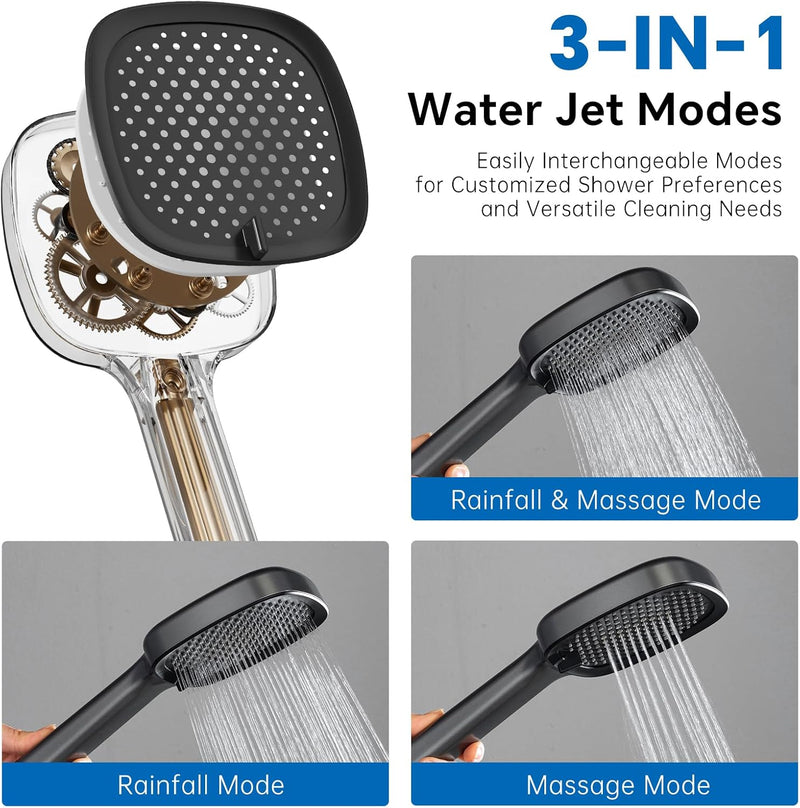 13" Rainfall Shower Set with Adjustable Riser Rail