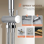 13" Rainfall Shower Set with Adjustable Riser Rail