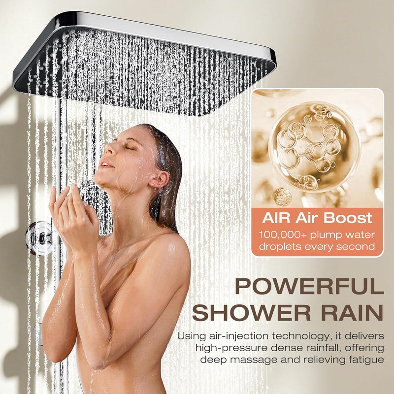13" Rainfall Shower Set with Adjustable Riser Rail