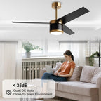 132CM Ceiling Fan with Lights and Remote Control