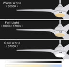 132CM Oak Grain Ceiling Fan with Light Smart