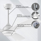 132CM Oak Grain Ceiling Fan with Light Smart