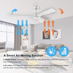 132CM Oak Grain Ceiling Fan with Light Smart