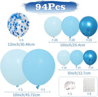 133pcs Balloon Arch Kit and Garland with Confetti