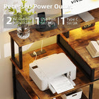 135CM Computer Desk with Power Outlet and Drawers