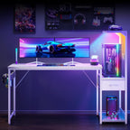 138x48CM Gaming Desk with LED Lights Carbon