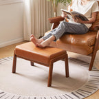 14.2” H Large Foot Stool Ottoman Rectangle PU