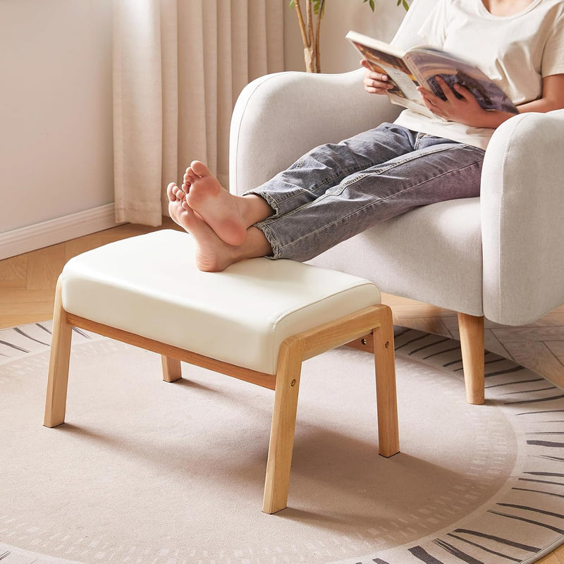 14.2” H Large Foot Stool Ottoman Rectangle PU