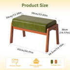 14.2” H Large Foot Stool Ottoman Rectangle PU