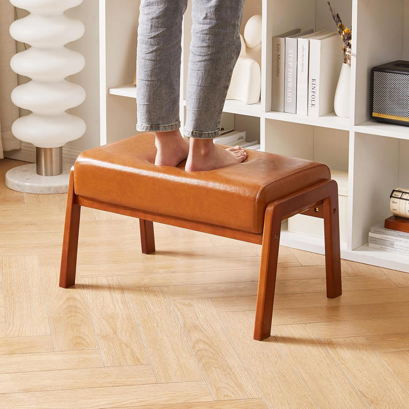 14.2” H Large Foot Stool Ottoman Rectangle PU