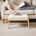 14.2” H Large Foot Stool Ottoman Rectangle PU