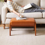 14.2” H Large Foot Stool Ottoman Rectangle PU