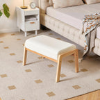 14.2” H Large Foot Stool Ottoman Rectangle PU