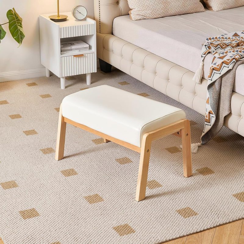 14.2” H Large Foot Stool Ottoman Rectangle PU