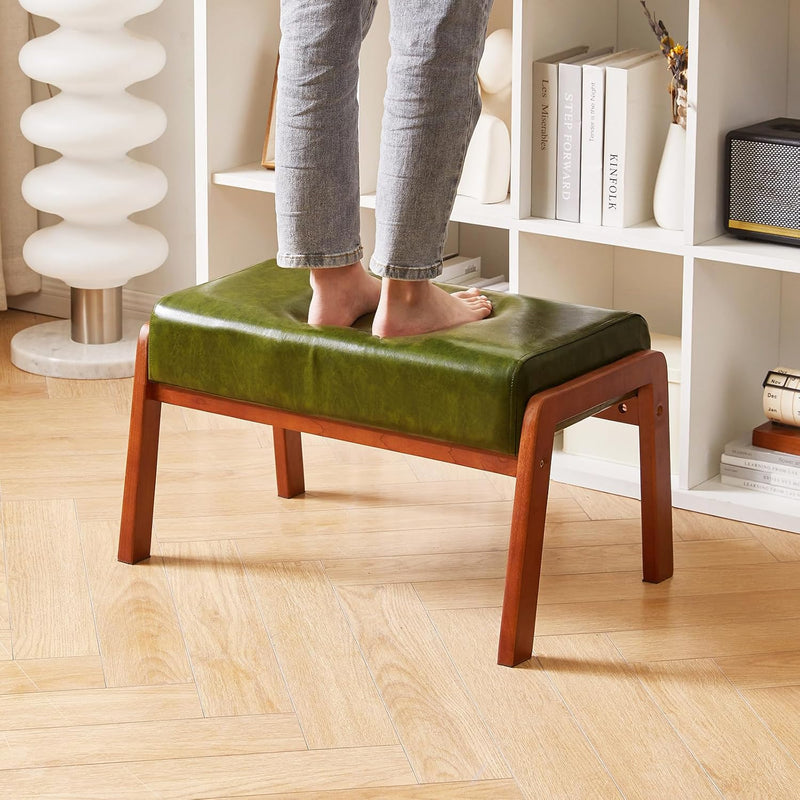 14.2” H Large Foot Stool Ottoman Rectangle PU