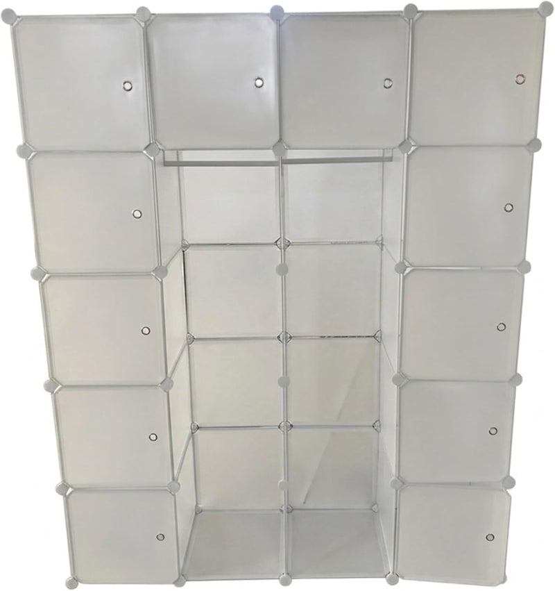 14-Compartment Shelving Unit Wardrobe Modular Plug-In Plastic