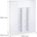 14-Compartment Shelving Unit Wardrobe Modular Plug-In Plastic