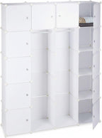 14-Compartment Shelving Unit Wardrobe Modular Plug-In Plastic