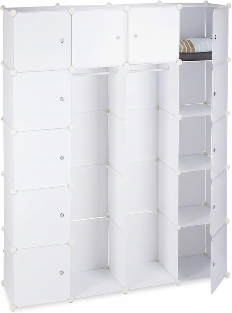 14-Compartment Shelving Unit Wardrobe Modular Plug-In Plastic