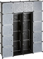 14-Compartment Shelving Unit Wardrobe Modular Plug-In Plastic