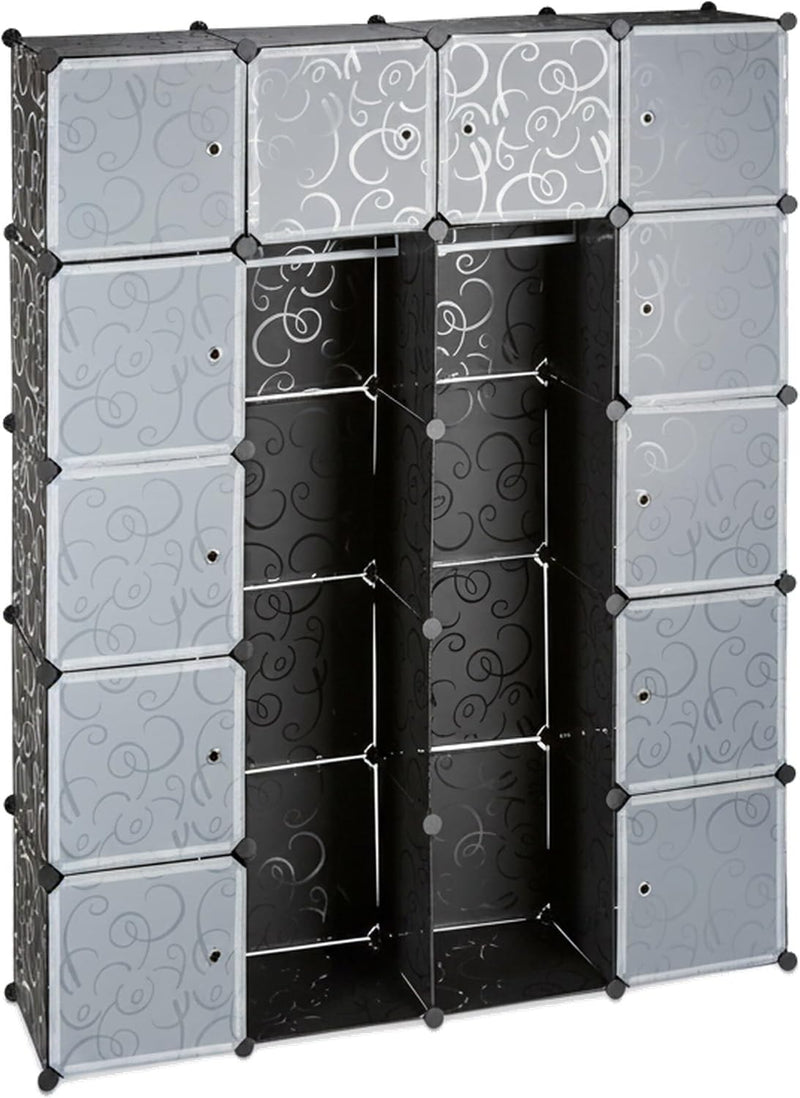 14-Compartment Shelving Unit Wardrobe Modular Plug-In Plastic