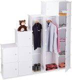 14-Compartment Shelving Unit Wardrobe Modular Plug-In Plastic