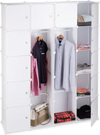 14-Compartment Shelving Unit Wardrobe Modular Plug-In Plastic