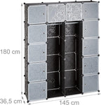 14-Compartment Shelving Unit Wardrobe Modular Plug-In Plastic