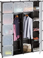 14-Compartment Shelving Unit Wardrobe Modular Plug-In Plastic