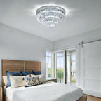 14" Crystal LED Chandelier Modern Ceiling Light Flush