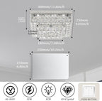 14" Crystal LED Chandelier Modern Ceiling Light Flush