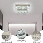 14" Crystal LED Chandelier Modern Ceiling Light Flush
