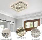 14" Crystal LED Chandelier Modern Ceiling Light Flush