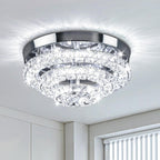 14" Crystal LED Chandelier Modern Ceiling Light Flush