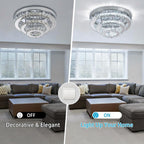 14" Crystal LED Chandelier Modern Ceiling Light Flush