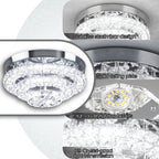 14" Crystal LED Chandelier Modern Ceiling Light Flush