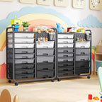14-Drawer Craft Organiser Trolley Cart with Pegboard