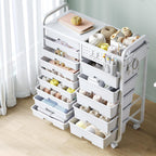 14-Drawer Craft Organiser Trolley Cart with Pegboard