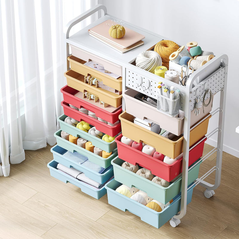 14-Drawer-Storage-Craft-Organiser-Trolley-Cart with Diy