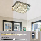 14 Inch Round Crystal Ceiling Light 3 Tier