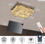 14 Inch Round Crystal Ceiling Light 3 Tier