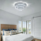 14 Inch Round Crystal Ceiling Light 3 Tier