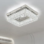 14 Inch Round Crystal Ceiling Light 3 Tier